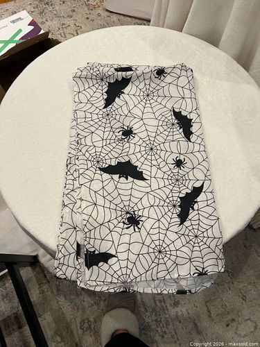 Halloween White & Black Polyester Tablecloth, Single (1 of 1)