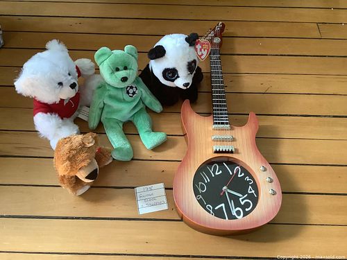 Guitar Clock and Stuffies (1 of 2)