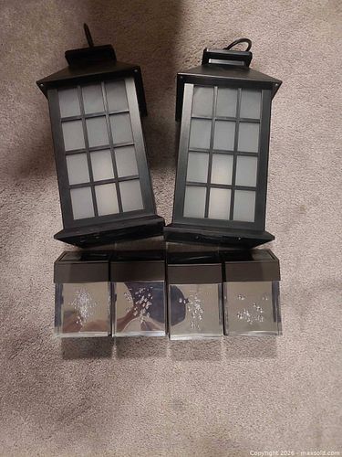 2 Solar Hanging Lanterns & 4 Brand New Wall/Step Lights (1 of 5)