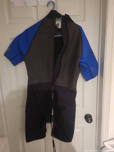 Bare Shorty Spring Wetsuit (Short Arms & Legs), Size L, Black/Blue (1 of 4)