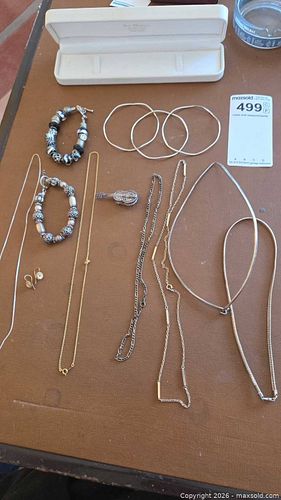 Mixed Metal Jewelry Lot with Necklaces, Bracelets, Earrings A (1 of 12)
