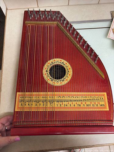 1930's Antique Oscar Schmidt 45-String Concert Harp Zither (Serial 53211)  (1 of 11)