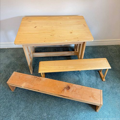 Wood Rustic Table & Wood Shelves (1 of 11)