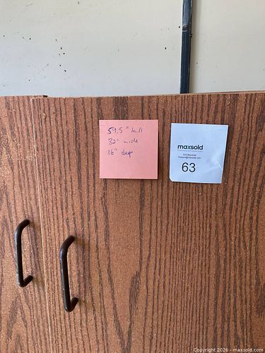 Oak Tone Wood  Freestanding Storage Cabinet  (1 of 6)