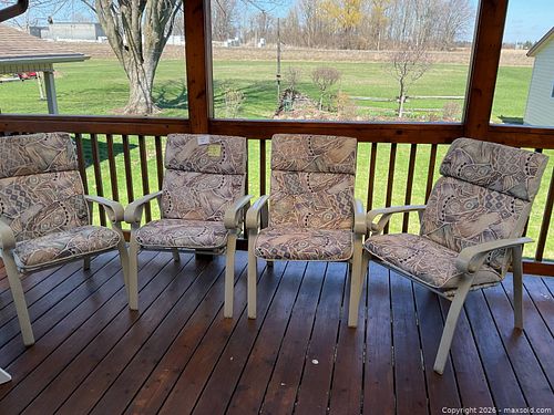 Patio Furniture Lot: Cushioned Chairs, Table, Benches & Storage (1 of 18)