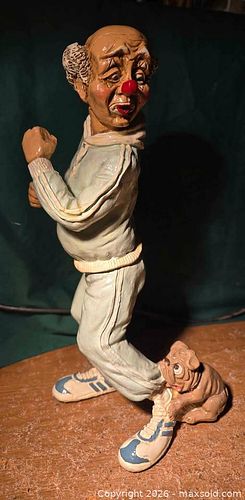 Vintage 1980's  12 inch  Judy's pastime jogger clown. Bulldog bites pants (1 of 5)