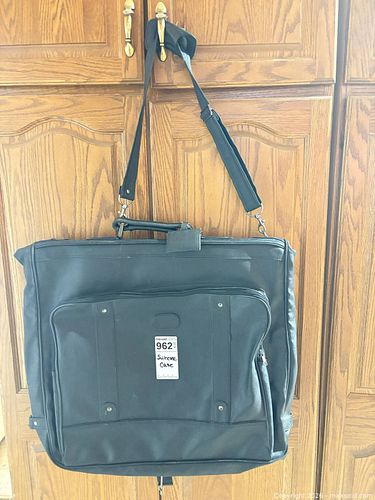 Black Large Garment Bag with Shoulder Strap and Pockets (1 of 7)