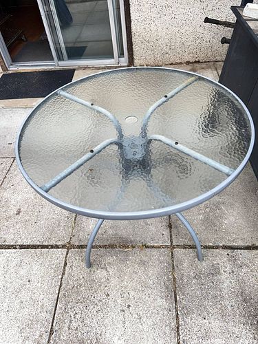 Outdoor patio tables with 2 folding chairs and storage bags (1 of 8)