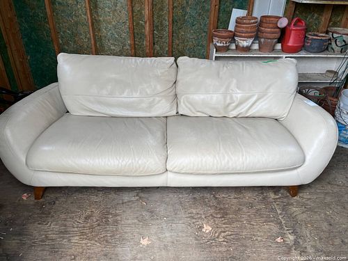 Cream Sofa with Wooden Legs (1 of 9)