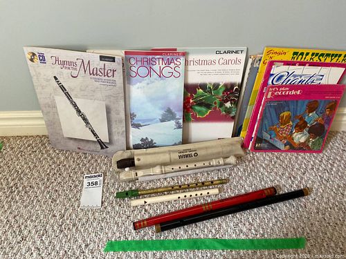 Recorders, Flutes, and Sheet Music Books (1 of 6)