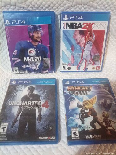 PlayStation 4 Game Lot - NHL 20, NBA 2K22, Uncharted 4, Ratchet & Clank (1 of 5)