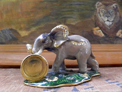 Collectible Enamel Bejeweled Elephant (1 of 6)