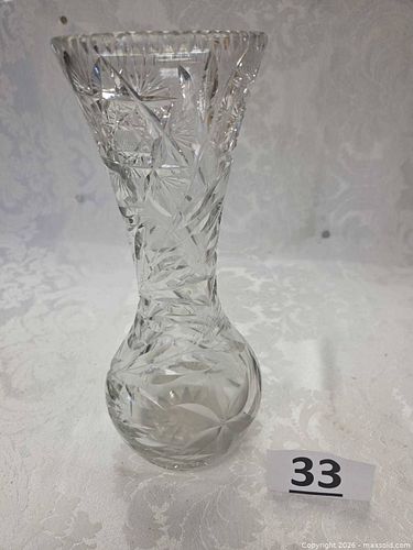 ABP Cut Glass Crystal 12" Vase Lot A (1 of 4)