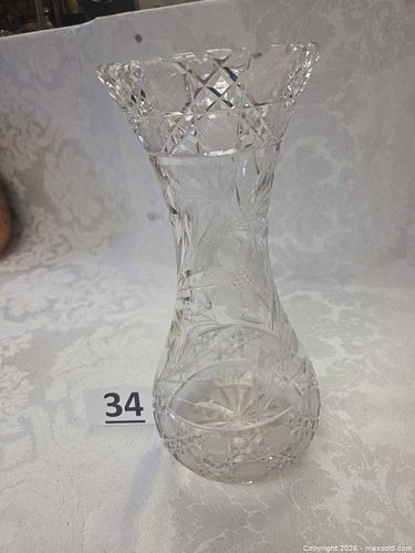 ABP Cut Glass Crystal 12" Vase Lot B (1 of 7)