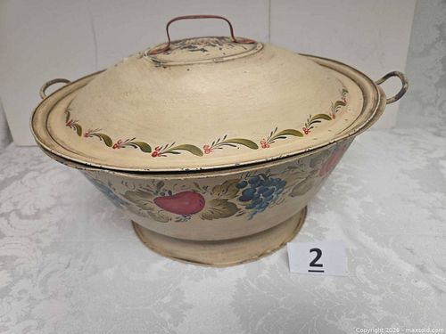 Tole Hand-Painted Cachepot (1 of 9)