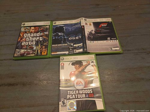 Xbox 360 Game Lot — 4 Titles: GTA IV, Halo 3 ODST, Tiger Woods PGA 08, Forza (1 of 4)