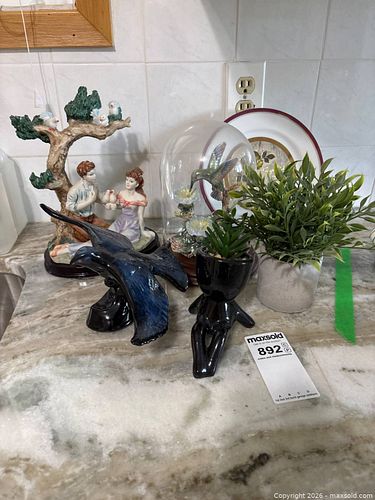Decorative Figurines Lot With Ceramic Couples, Bird and Floral Displays (1 of 8)