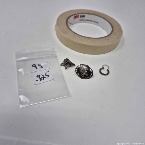 Mixed Silver-Tone Filigree Jewelry and Blue Enamel Piece (1 of 6)