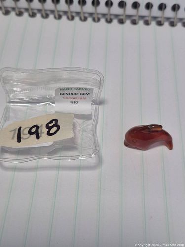 Small Red-Orange Dolphin-Shaped Pendant (1 of 5)