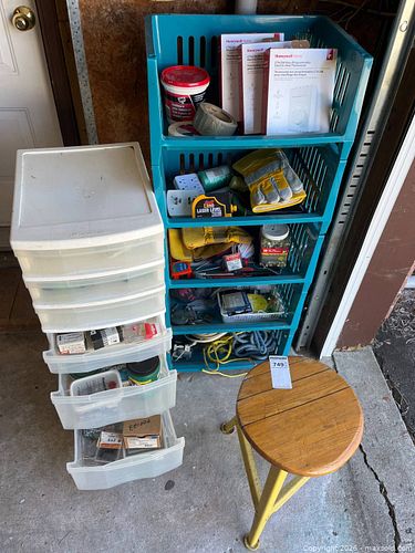 Hardware, Tools, and Accessories with Stool and Plastic Storage Units (1 of 13)