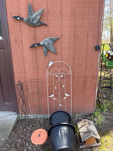 Outdoor Decorative Set with Metal Geese, Plant Supports, and More (1 of 10)