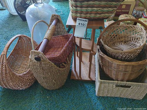 Woven Baskets, Wooden Stand, Glass Cloche & Fireplace Tool Set (1 of 12)