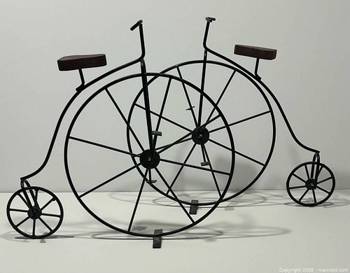 Pair of Decorative Metal High Wheel Bicycles  (1 of 15)