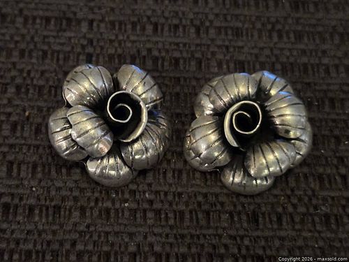 Sterling silver floral earrings  (1 of 3)