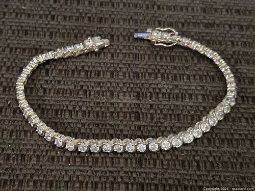 Sweet sterling silver tennis bracelet  (1 of 3)
