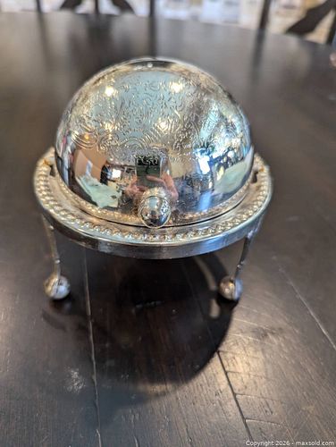 Vintage silver plated butter/caviar dish (1 of 2)