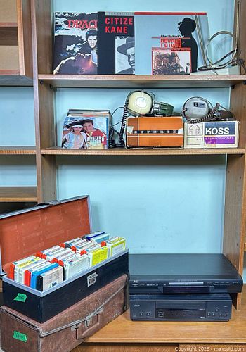 Lot: 8-Track Cartridges, Vinyl Sleeves, JVC & RCA Players (1 of 20)