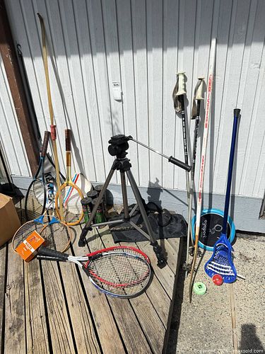 Mixed Sports Equipment: Tennis Rackets, Balls, Tripod, Skis and More B (1 of 9)
