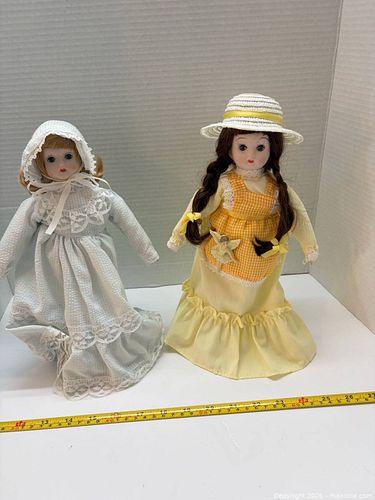 Lot of 2 Victorian-Style Porcelain Collectible Dolls (1 of 5)