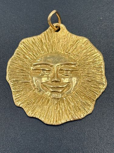 18K Gold Toni Cavelti Sun Pendant 7.35G (1 of 4)