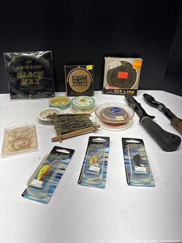 Mixed Fishing Tackle Lot: Spools, Lures, Fly Line, Winder (1 of 5)