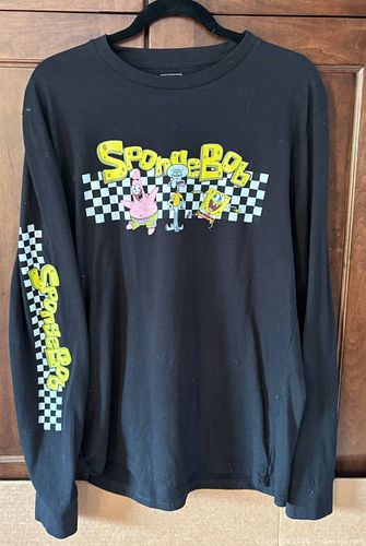 SpongeBob SquarePants Nickelodeon Black Long Sleeve T-Shirt M (1 of 3)