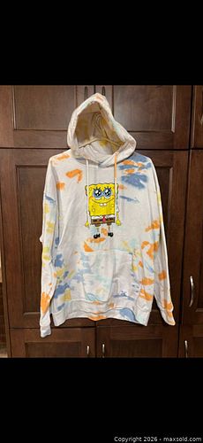 SpongeBob Tie-Dye Oversized Hoodie Pullover, L (1 of 6)
