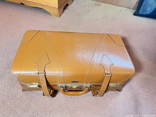Vintage Tan Suitcase; Case full of Sheet Music  (1 of 15)