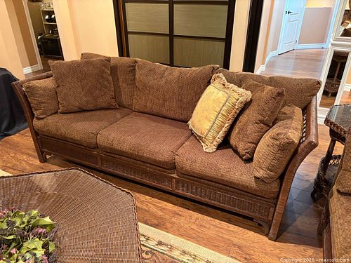 3-Seater Rattan Sofa & Pillows (1 of 14)