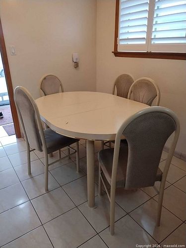 Dining Table with 5 Upholstered Chairs D (1 of 15)