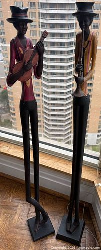 Deco 79 Polystone Jazz Band Musician Sculptures (x2) (1 of 17)