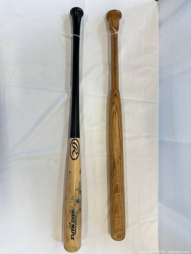 Lot of 2 Rawlings & Unbranded Maple Baseball Bats, 27 in (1 of 4)