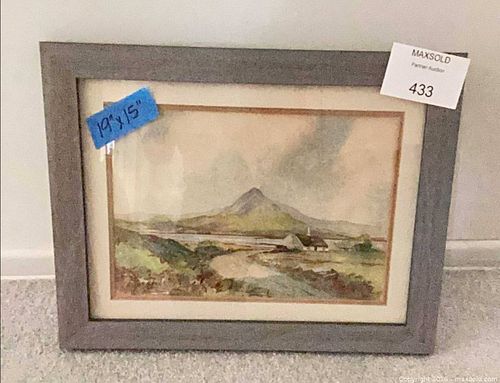 Framed Watercolor Landscape/Coastal Painting, Signed (1 of 4)