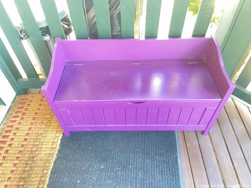 Wood Storage Bench, Glass-Top Side Table, Metal Lantern & Supplies (1 of 6)