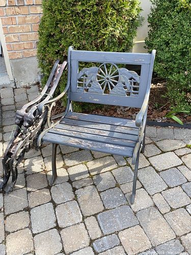 Decorative Victorian Outdoor Bench with Cast Iron Frame (1 of 14)