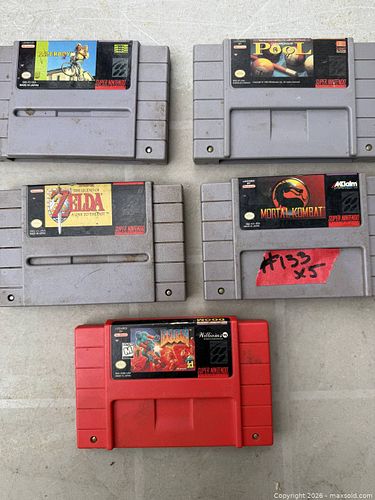 A LOT OF 5 SUPER NINTENDO GAMES. (1 of 1)