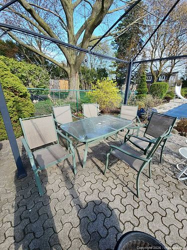 Patio Dining Set with Rectangular Glass Table &  Chairs D (1 of 7)