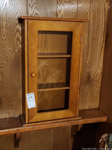 Solid Wood Light Oak Wall Display Cabinet D (1 of 6)