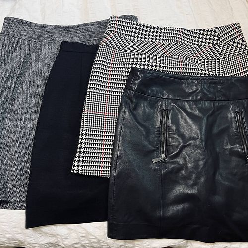 Four Designer Mini Skirts Holt Renfrew Michael Kors Teenflo Gerard Darel Leather Wool (1 of 8)