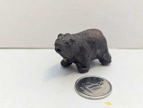 Vintage Miniature Carnival Prize Bear Figure - Bronze Finish (1 of 2)